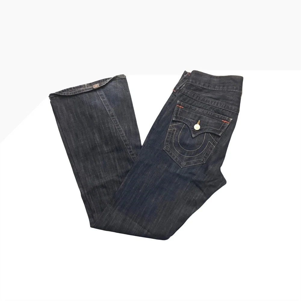 True Religion Brand Jeans Men's 32 Dark Wash Straight Leg Made in USA